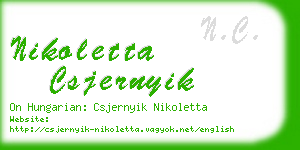 nikoletta csjernyik business card